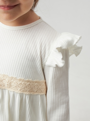 332. Платье детское из лапши, хлопок 100%, молочное, р. 74,80,86,92